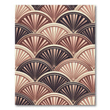 Beige Scalloped Fan Geometric Area Rug