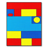 Geometric Modern Vibrant Geometric Multi-Color Block Area Rug