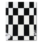 Distressed Black White Checkered Area Rug