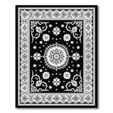 Black and White Black White Intricate Persian Floral Rug