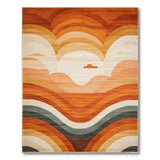Wavy Orange Desert Dunes Area Rug