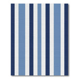 Blue and Teal Navy and Sky Blue Striped Coastal Area Rug