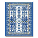 Navy Blue Gold-Accent Heritage Tribal Area Rug