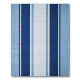 Navy and Light Blue Striped Coastal Woven Rug