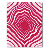 Pink Vibrant Pink Wavy Geometric Area Rug