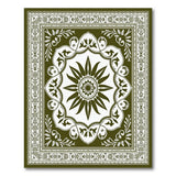 Elegant Olive Green Persian Medallion Area Rug