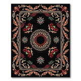 Ornate Persian Medallion Area Rug in Black