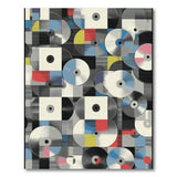 Vinyl Record Mosaic Geometric Area Rug