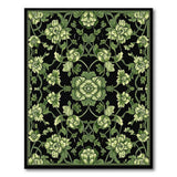 Elegant Green Floral Vintage Area Rug
