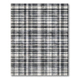 Black White Plaid Distressed Vintage Area Rug