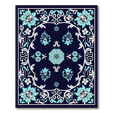 Blue and Teal Navy Teal Floral Persian Area Rug