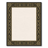 Ornate Black Gold Art Deco Border Rug