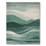 Abstract Teal Mountain Wave Area Rug