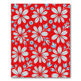 Vibrant Red Starburst Floral Area Rug
