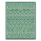 Geometric Modern Emerald Green Geometric Lattice Area Rug