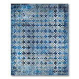 Blue Diamond Distressed Vintage Area Rug