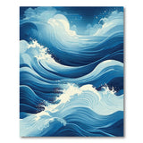 Navy Blue Ocean Waves Area Rug