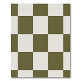 Green and White Checkered Rustic Area Rug