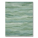 Wavy Teal Coastal Area Rug