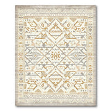 Beige and Neutral Ivory Gray Geometric Southwestern Rug