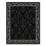Elegant Black and White Elegant Black Damask Floral Area Rug