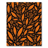 Orange Feather Floral Boho Area Rug
