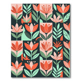 Vibrant Geometric Floral Area Rug