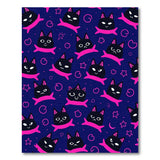 Kawaii Black Cat Galaxy Pattern Area Rug