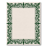 Ornate Green Floral Vine Border Area Rug