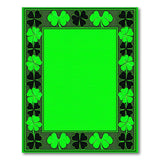 Green Green Shamrock Border Area Rug