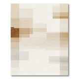 Layered Beige Neutral Geometric Area Rug