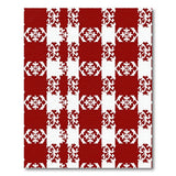 Red Snowflake Checkered Area Rug