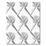 Geometric Palm Frond Area Rug - Black White