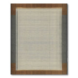 Beige Woven Area Rug with Tribal Beaded Borders