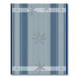 Coastal Beach Coastal Starfish Striped Blue Area Rug