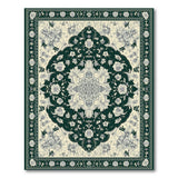 Emerald Green Traditional Persian Floral Rug
