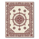 Ivory Maroon Mandala Persian Area Rug
