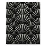 Scallop Shell Black White Area Rug