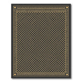Gold Chain Link Mesh Geometric Area Rug