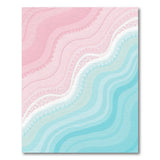 Pink Teal Wavy Coastal Area Rug