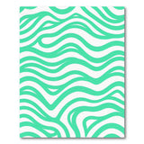 Wavy Teal Stripe Area Rug
