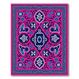 Pink Vibrant Pink Persian Motif Area Rug