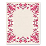 Pink Pink Rose Vine Border Area Rug