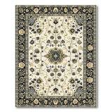 Ivory Black Traditional Persian Area Rug