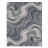 Grey Fluid Wave Abstract Area Rug