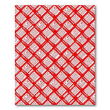 Red Sketchy Plaid Geometric Area Rug