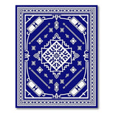 Blue and Teal Navy Blue Persian Geometric Area Rug