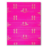 Hot Pink Cowboy Boots Pattern Area Rug