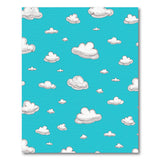 Playful Cartoon Clouds on Sky Blue Area Rug