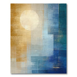 Gold Teal Geometric Abstract Area Rug